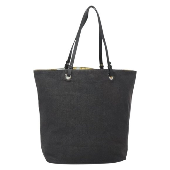 Salvatore Ferragamo Tote Bag Canvas Black Silver Auth gh708 - Picture 1 of 16